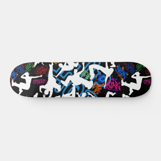 HipHop Dance Pattern.w Black BG Skateboard (Horizontal)