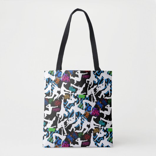 HipHop Dance Pattern.w Black BG Tasche (Vorderseite)
