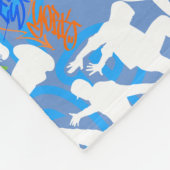 HipHop Dance Pattern.w L Blue BG Fleecedecke (Ecke)