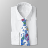 HipHop Dance Pattern.w L Blue BG Krawatte (Gebunden)