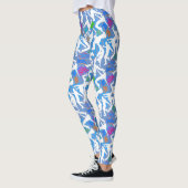 HipHop Dance Pattern.w L Blue BG Leggings (Links)