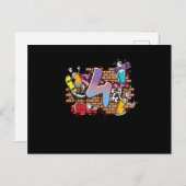 Hiphop Dancer Graffiti Artist Typografie 4. Geburt Postkarte (Vorne/Hinten)