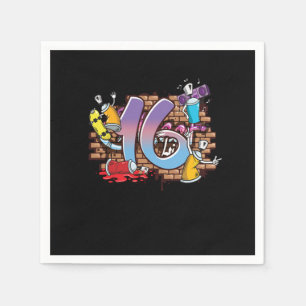 Hiphop Dancer Graffiti Künstlertypografie 16. Gebu Serviette