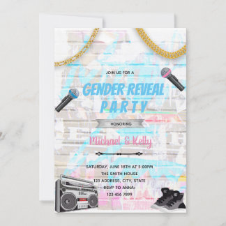 Hiphop Gender enthüllt Disco-Tanzeinladung Einladung