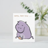 hipp-o (beschäftigt) - anpassen - postkarte (Stehend Vorderseite)