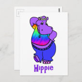 Hippe-Hippie-Hippo-Postkarte Postkarte (Vorne/Hinten)