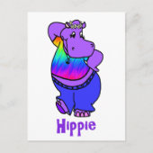 Hippe-Hippie-Hippo-Postkarte Postkarte (Vorderseite)