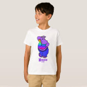 "Hippe" Hippieflusspferd T-Shirt (Vorne ganz)