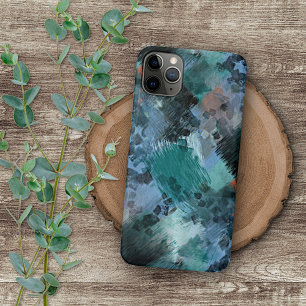 Hippe moderne tealgrüne violettblaue Pinselstrich- Case-Mate iPhone Hülle