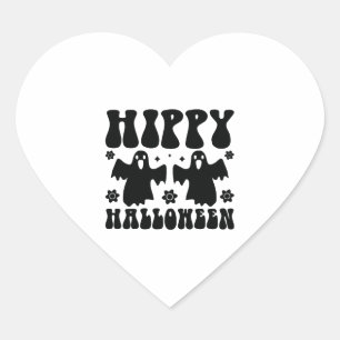 Hippi-Halloween Herz-Aufkleber