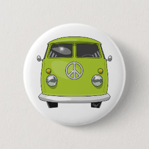 Hippie 1960 Van Button