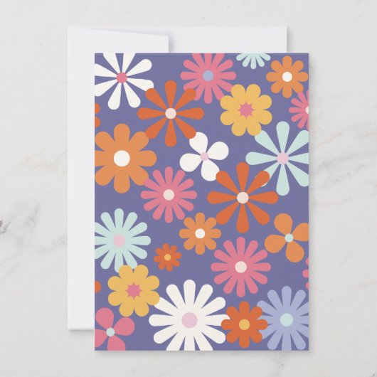 Hippie 1960er Jahre Friedens-Liebe und Abschluss d Einladung (Rückseite)