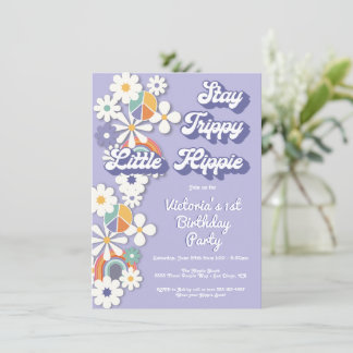 Hippie 1960's Peace Liebe & Party Geburtstag I Einladung