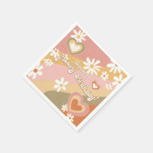 Hippie 60er 70er Retro Daisy Floral Groovy Birthda Serviette (Ecke)