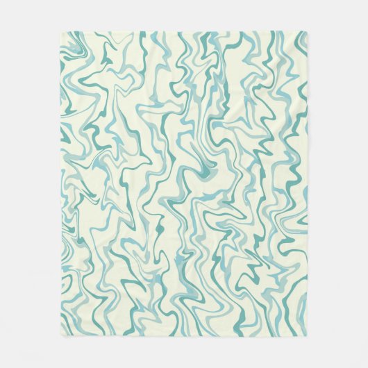 Hippie 70er Blue Marble Liquid Swirl Boho Muster Fleecedecke (Vorderseite)