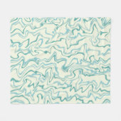 Hippie 70er Blue Marble Liquid Swirl Boho Muster Fleecedecke (Vorderseite (Horizontal))