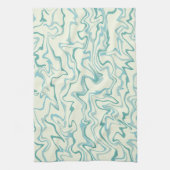 Hippie 70er Blue Marble Liquid Swirl Boho Muster Geschirrtuch (Vertikal)