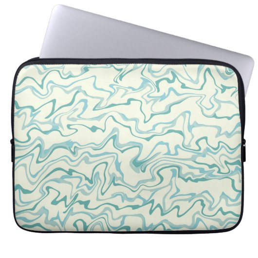 Hippie 70er Blue Marble Liquid Swirl Boho Muster Laptopschutzhülle (Vorderseite)