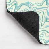 Hippie 70er Blue Marble Liquid Swirl Boho Muster Mousepad (Ecke)