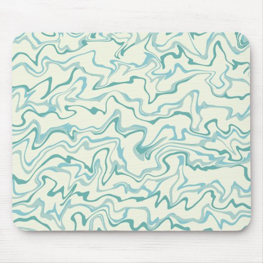 Hippie 70er Blue Marble Liquid Swirl Boho Muster Mousepad (Vorne)