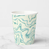 Hippie 70er Blue Marble Liquid Swirl Boho Muster Pappbecher (Links)