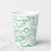 Hippie 70er Blue Marble Liquid Swirl Boho Muster Pappbecher (Rechts)
