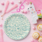 Hippie 70er Blue Marble Liquid Swirl Boho Muster Pappteller (Party)