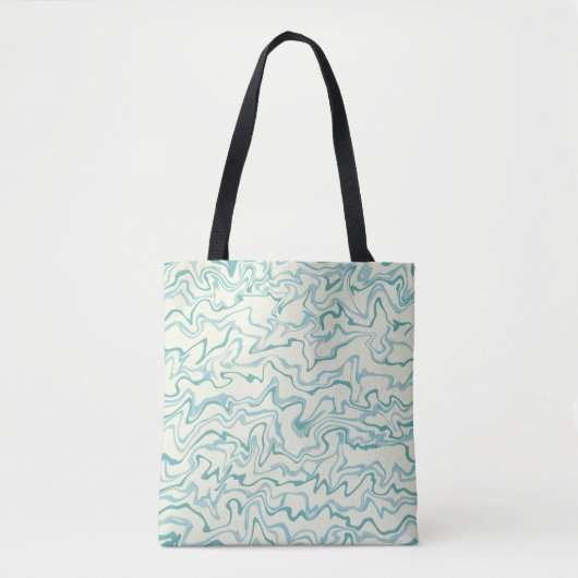 Hippie 70er Blue Marble Liquid Swirl Boho Muster Tasche (Vorderseite)