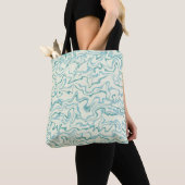 Hippie 70er Blue Marble Liquid Swirl Boho Muster Tasche (Von Nahem)