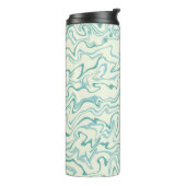 Hippie 70er Blue Marble Liquid Swirl Boho Muster Thermosbecher (Nach links gedreht)