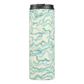 Hippie 70er Blue Marble Liquid Swirl Boho Muster Thermosbecher (Rückseite)