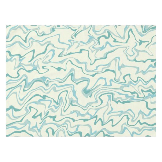 Hippie 70er Blue Marble Liquid Swirl Boho Muster Tischdecke (Vorderseite (Horizontal))