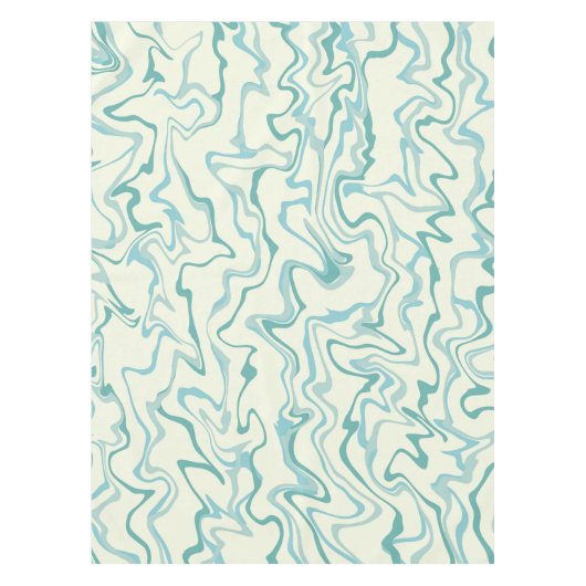 Hippie 70er Blue Marble Liquid Swirl Boho Muster Tischdecke (Vorderseite)