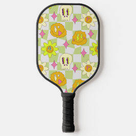 Hippie 70er Crazy Smile Psychedelic Trippy Pickleball Schläger