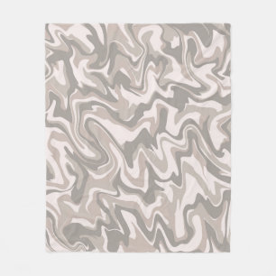 Hippie 70er Grau Marmor Flüssig Wirbel Boho Muster Fleecedecke