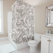 Hippie 70er Gray Marble Liquid Swirl Boho Muster Duschvorhang (Beispiel)