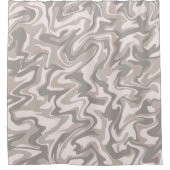 Hippie 70er Gray Marble Liquid Swirl Boho Muster Duschvorhang (Vorderseite)