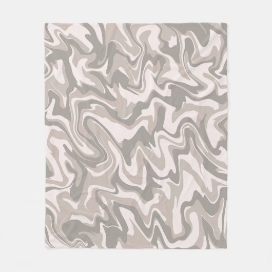 Hippie 70er Gray Marble Liquid Swirl Boho Muster Fleecedecke (Vorderseite)