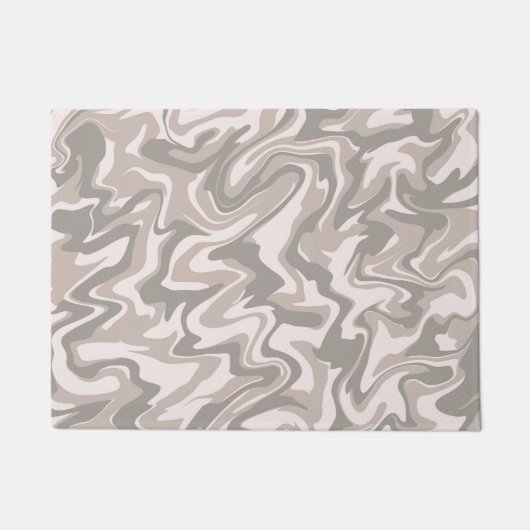 Hippie 70er Gray Marble Liquid Swirl Boho Muster Fußmatte (Vorderseite)