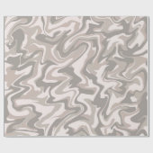 Hippie 70er Gray Marble Liquid Swirl Boho Muster Geschenkpapier (Flach)