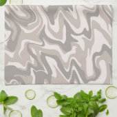 Hippie 70er Gray Marble Liquid Swirl Boho Muster Geschirrtuch (Gefaltet)