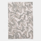 Hippie 70er Gray Marble Liquid Swirl Boho Muster Geschirrtuch (Vertikal)