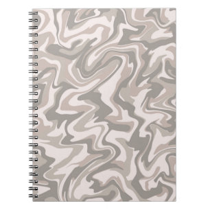 Hippie 70er Gray Marble Liquid Swirl Boho Muster Notizblock