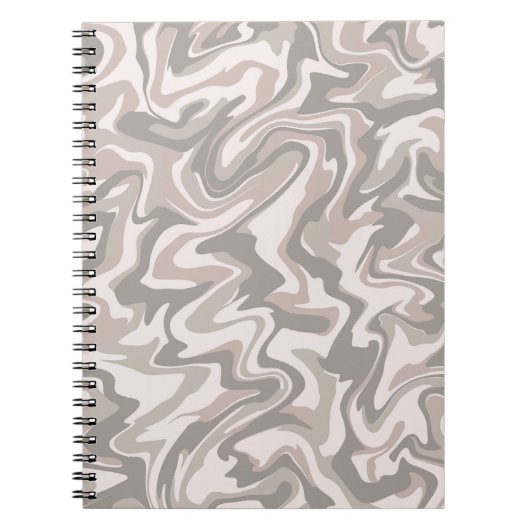 Hippie 70er Gray Marble Liquid Swirl Boho Muster Notizblock (Vorderseite)