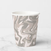 Hippie 70er Gray Marble Liquid Swirl Boho Muster Pappbecher (Rückseite)