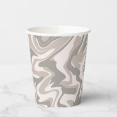 Hippie 70er Gray Marble Liquid Swirl Boho Muster Pappbecher (Links)