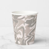 Hippie 70er Gray Marble Liquid Swirl Boho Muster Pappbecher (Rechts)