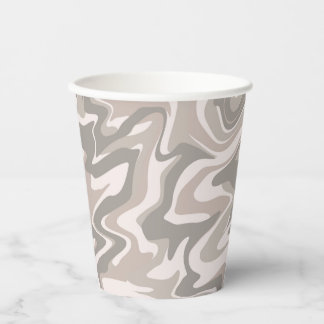 Hippie 70er Gray Marble Liquid Swirl Boho Muster Pappbecher