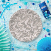 Hippie 70er Gray Marble Liquid Swirl Boho Muster Pappteller (Party)