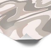 Hippie 70er Gray Marble Liquid Swirl Boho Muster Poster (Ecke)